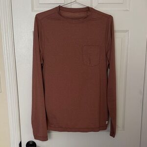 Vuori Men's Long Sleeve Red / Clay / Brown Shirt - Small - Long Sleeve Tee